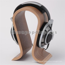 Factory Price Custom Counter Top N Shape Supermarket Cheap Bamboo Wood Single Headphone Display